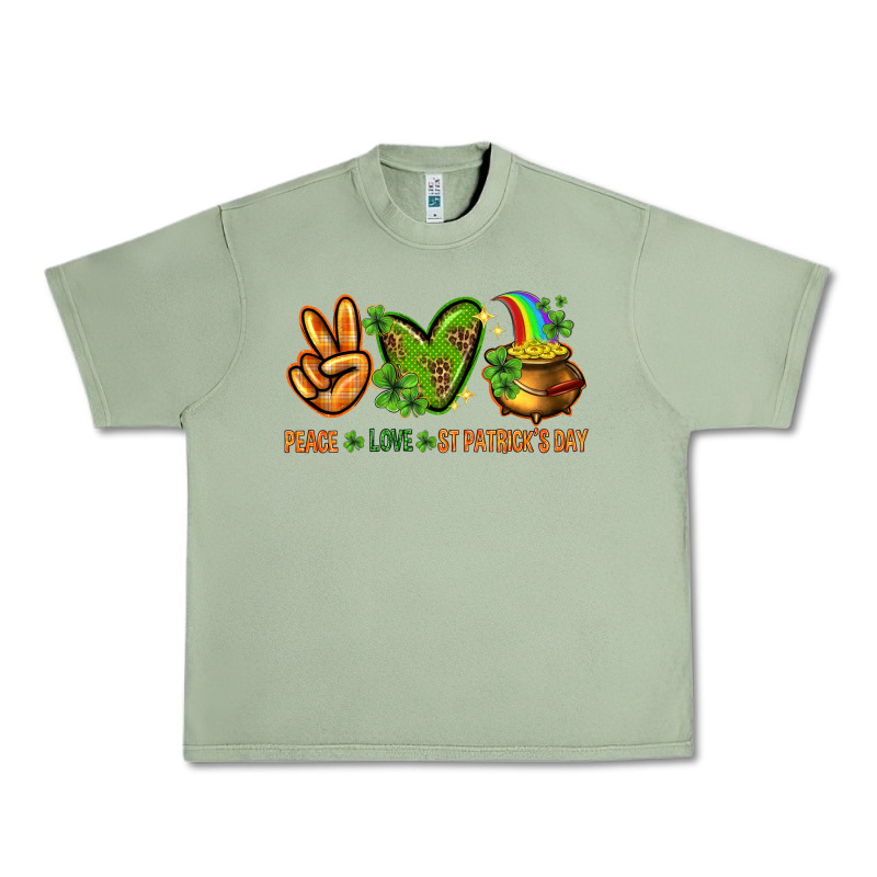 Peace Love St. Patrick's Day Urban Heavy Tee by HowdyJamesFarm | Teevron