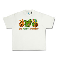 Pistachio Peace Love St. Patrick's Day Urban Heavy Tee - HowdyJamesFarm