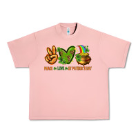 Salmon Peace Love St. Patrick's Day Urban Heavy Tee - HowdyJamesFarm
