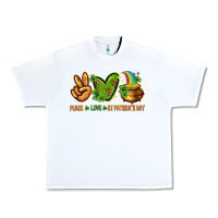 White Peace Love St. Patrick's Day Urban Heavy Tee - HowdyJamesFarm