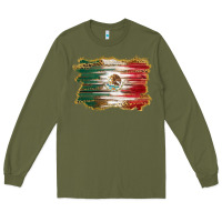 Army Green mexican flag with leopard Long Sleeve Tee - RanaPortraitStore