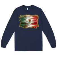 Navy mexican flag with leopard Long Sleeve Tee - RanaPortraitStore