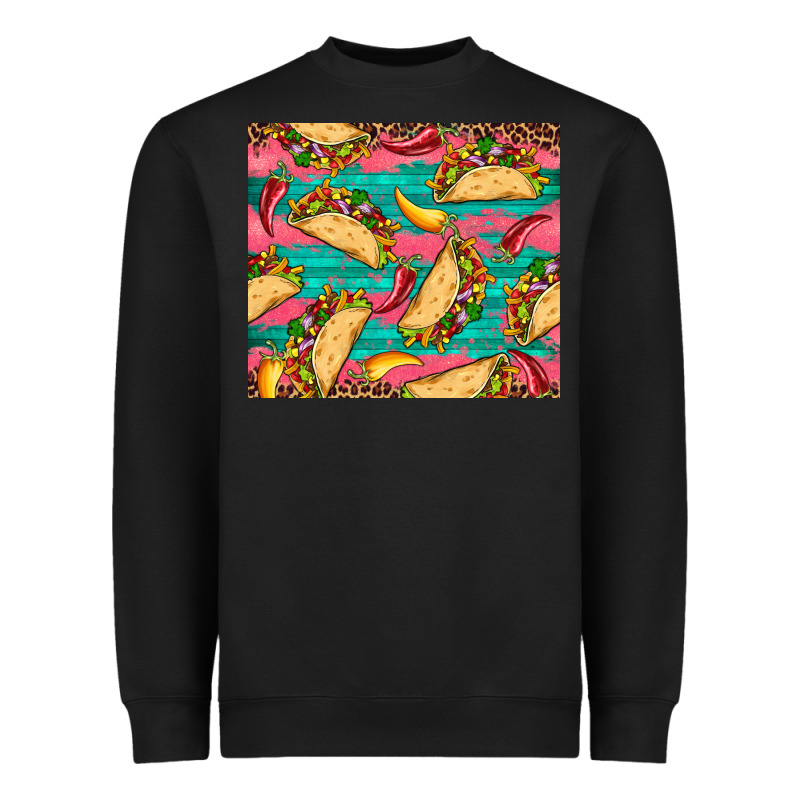 Mexican Taco Paper Glitter Leopard Wooden Heavyweight Sweatshirt by Artiststas | Teevron