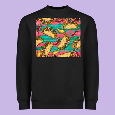 Mexican Taco Paper Glitter Leopard Wooden Heavyweight Sweatshirt Designed By Artiststas