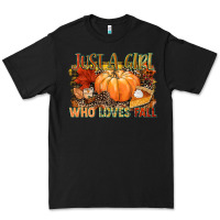 Black Just a girl who loves Fall Premium Tee - NancyCooperArtShop