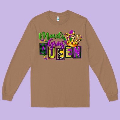 Mardi Gras Queen Long Sleeve Tee Designed By Fadigitalartstudio