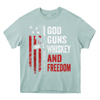 Arona God Guns Whiskey Freedom - Pro Gun American Flag Guns Arts Characters Heavy Core Tee - maiPhamDesign