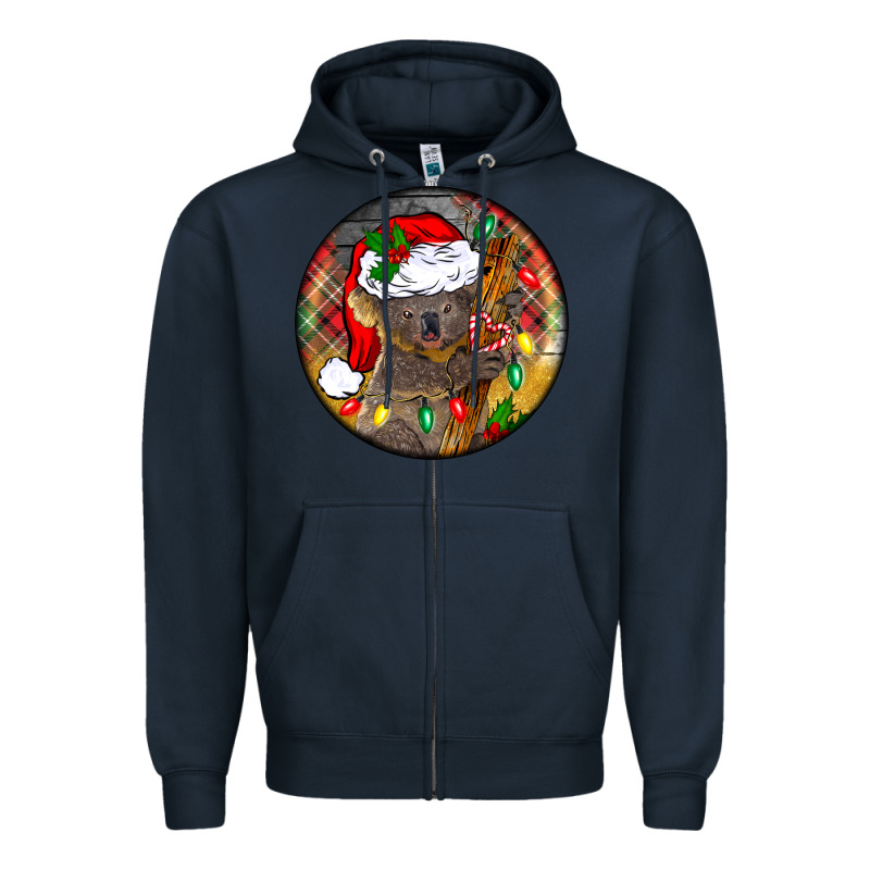 Christmas Koala Zipper Hoodie by BarkalooDesign | Teevron