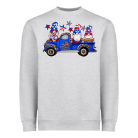 Heather Grey american flag gnomes truck Heavyweight Sweatshirt - Artiststas