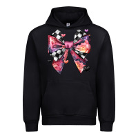 Black coquette bow floral checkered pattern Urban Hoodie - JahusDesignShop