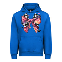 Cobalt coquette bow floral checkered pattern Urban Hoodie - JahusDesignShop