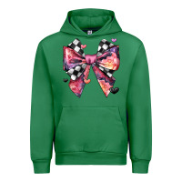 Emerald coquette bow floral checkered pattern Urban Hoodie - JahusDesignShop
