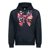 Navy coquette bow floral checkered pattern Urban Hoodie - JahusDesignShop