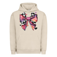 Pigment French Oak coquette bow floral checkered pattern Urban Hoodie - JahusDesignShop