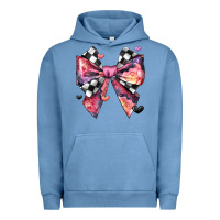 Pigment Pebble Blue coquette bow floral checkered pattern Urban Hoodie - JahusDesignShop