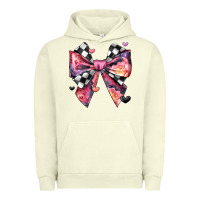 Pigment Pistachio coquette bow floral checkered pattern Urban Hoodie - JahusDesignShop