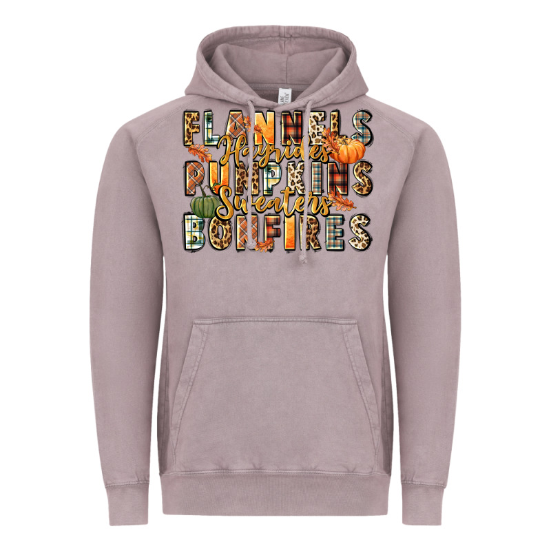 Flannels Hayrides Pumpkins  Bonfires Vintage Hoodie by FaDigitalArtStudio | Teevron