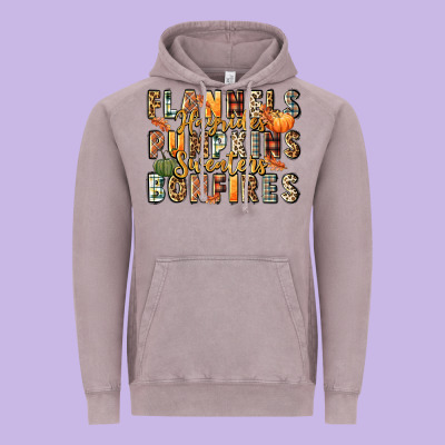 Flannels Hayrides Pumpkins  Bonfires Vintage Hoodie Designed By Fadigitalartstudio