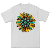 Dove Grey turquoise leopard sunflower Premium Tee - Jasminsmagicworld