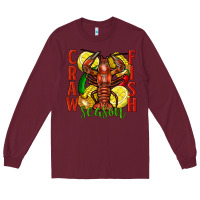 Burgundy Crawfish season Long Sleeve Tee - FaDigitalArtStudio