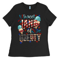 Black Sweet land of liberty 4th of july Ladies Tee - HowdyJamesFarm