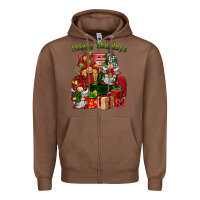 Chestnut happy holidays gnomes truck Zipper Hoodie - BarkalooDesign