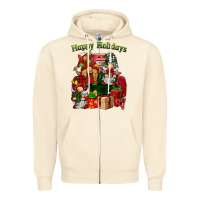 Sandshell happy holidays gnomes truck Zipper Hoodie - BarkalooDesign