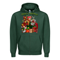 Sports Green happy holidays gnomes truck Zipper Hoodie - BarkalooDesign