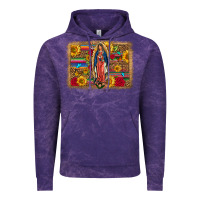 Cloud Purple Our Lady Of Guadalupe Glitter Leopard Flowers Vintage Hoodie - FaDigitalArtStudio