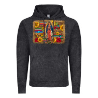 Vintage Black Our Lady Of Guadalupe Glitter Leopard Flowers Vintage Hoodie - FaDigitalArtStudio
