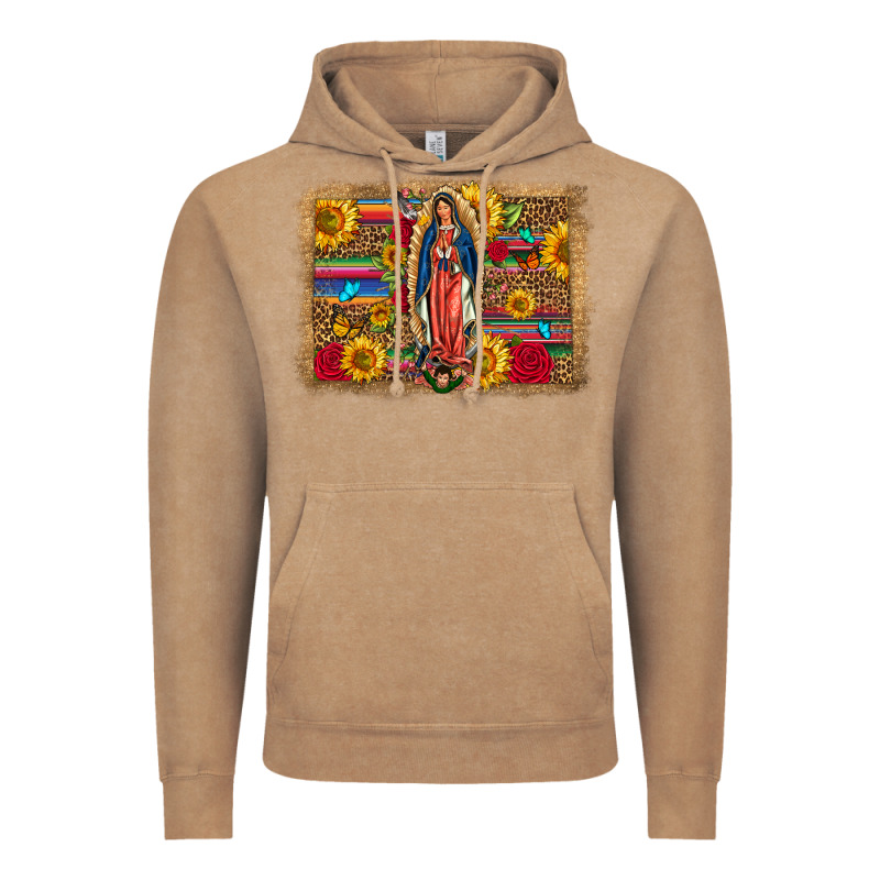 Our Lady Of Guadalupe Glitter Leopard Flowers Vintage Hoodie by FaDigitalArtStudio | Teevron