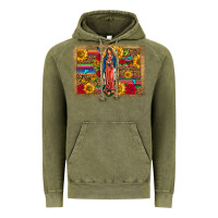 Vintage Olive Our Lady Of Guadalupe Glitter Leopard Flowers Vintage Hoodie - FaDigitalArtStudio
