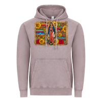 Vintage Zinc Our Lady Of Guadalupe Glitter Leopard Flowers Vintage Hoodie - FaDigitalArtStudio
