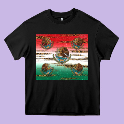 Mexican Flag Heavy Core Tee Designed By Ranaportraitstore