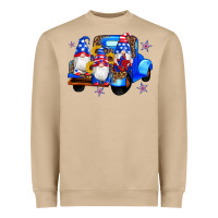 American Flag Gnomes Truck Sunflowers Star Leopard Heavyweight Sweatshirt | Teevron