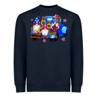 Navy american flag gnomes truck sunflowers star leopard Heavyweight Sweatshirt - Artiststas