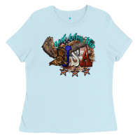 Baby Blue God bless the USA Eagle 4th of july Ladies Tee - HowdyJamesFarm