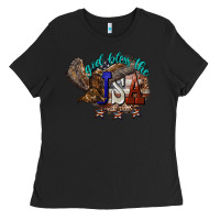 Black God bless the USA Eagle 4th of july Ladies Tee - HowdyJamesFarm