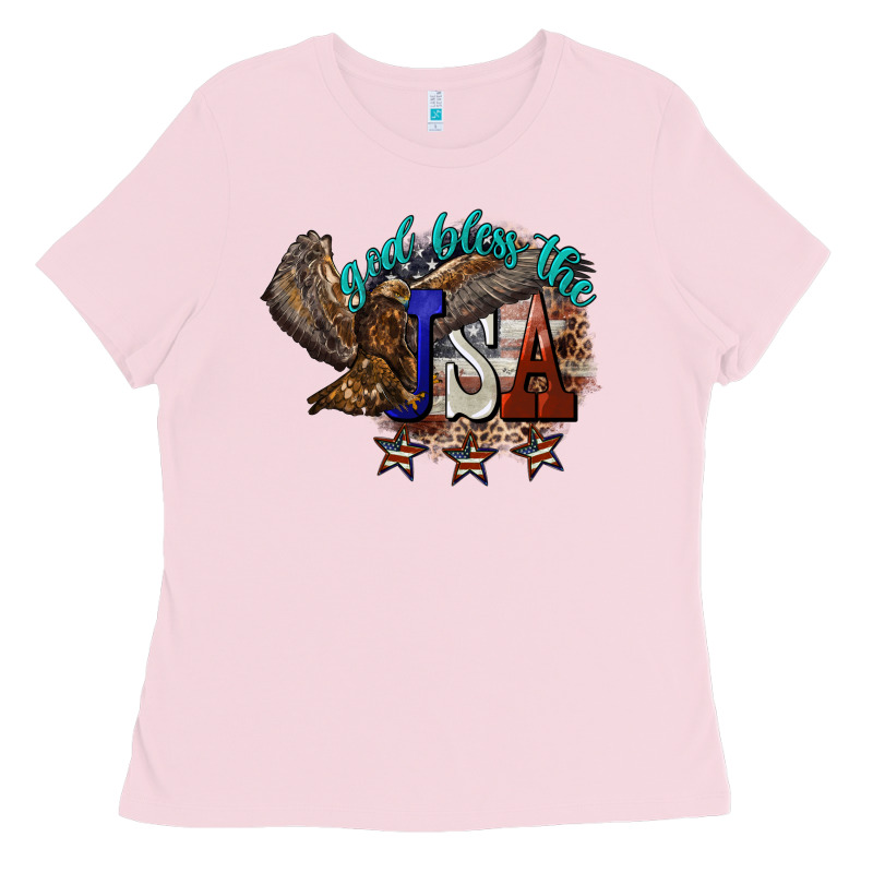 God Bless The Usa Eagle 4th Of July Ladies Tee by HowdyJamesFarm | Teevron