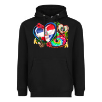 Black western leopard  dominican republic  hearts Heavyweight Hoodie - AdoDesignShop