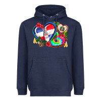 Navy western leopard  dominican republic  hearts Heavyweight Hoodie - AdoDesignShop