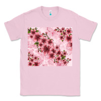 Bubblegum Pink hibiscus flowers with glitter Classic Tee - TumblerDesignByShophia