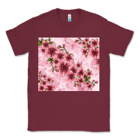 Burgundy hibiscus flowers with glitter Classic Tee - TumblerDesignByShophia