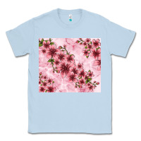 Dusty Blue hibiscus flowers with glitter Classic Tee - TumblerDesignByShophia