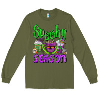 Army Green Spooky Season Coffee Cups Long Sleeve Tee - FaDigitalArtStudio