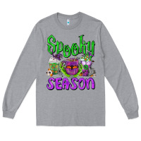 Heather Grey Spooky Season Coffee Cups Long Sleeve Tee - FaDigitalArtStudio