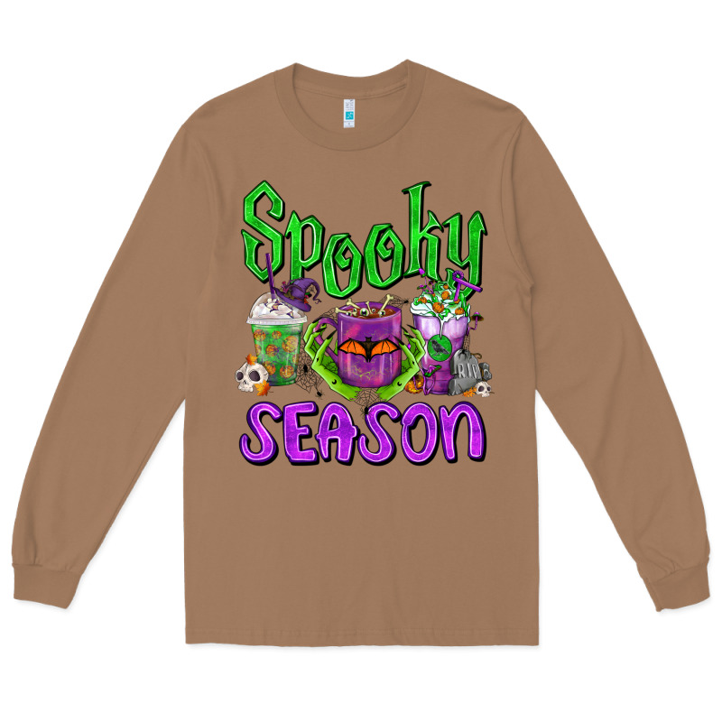 Spooky Season Coffee Cups Long Sleeve Tee by FaDigitalArtStudio | Teevron