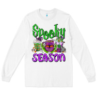 White Spooky Season Coffee Cups Long Sleeve Tee - FaDigitalArtStudio