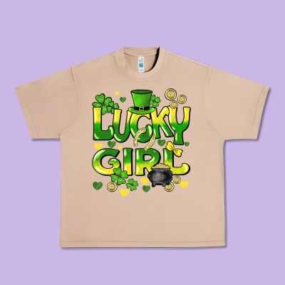 Lucky Girl St. Patricks Day Urban Heavy Tee Designed By Howdyjamesfarm