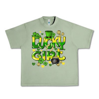 Oil Green lucky girl st. patricks day Urban Heavy Tee - HowdyJamesFarm